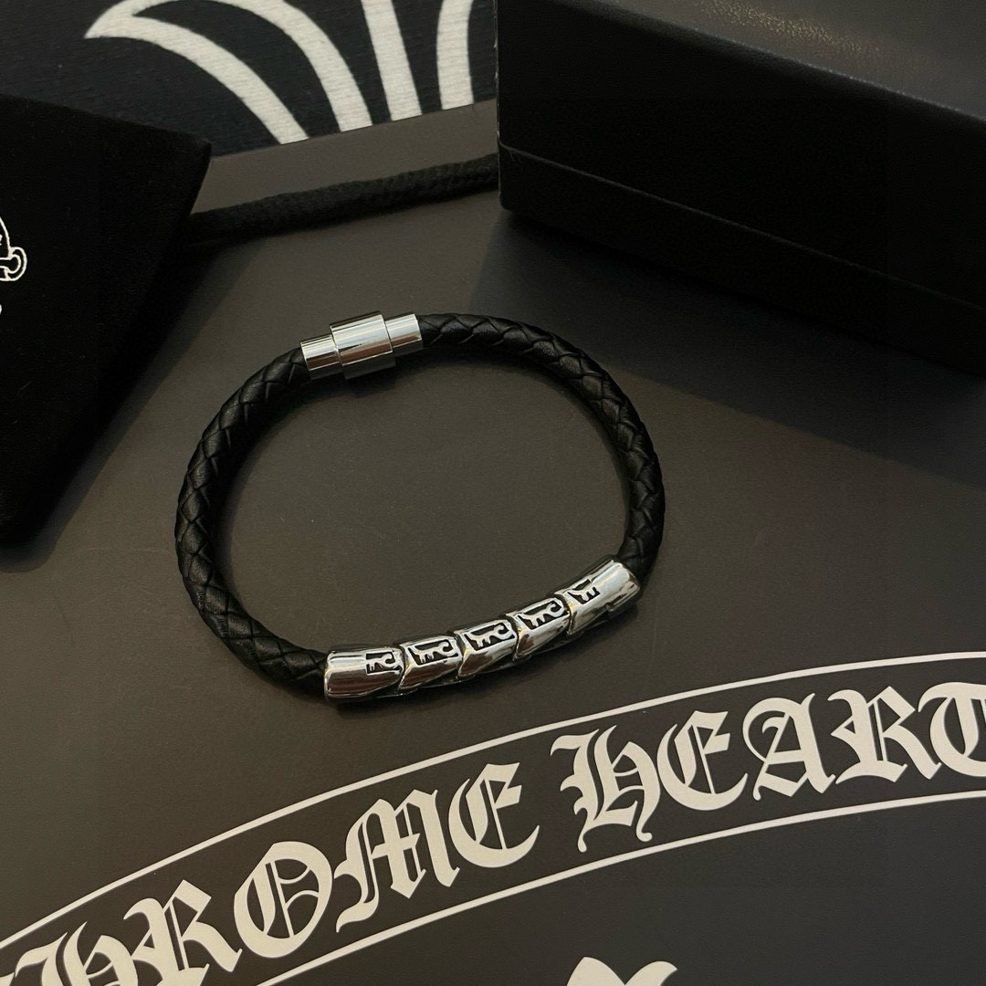 Chrome Hearts 新款【 品质】Chrome Hearts克罗心皮绳手镯