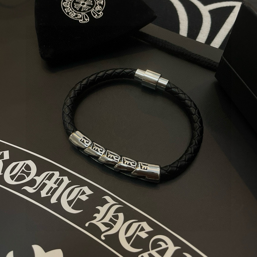 Chrome Hearts 新款【 品质】Chrome Hearts克罗心皮绳手镯