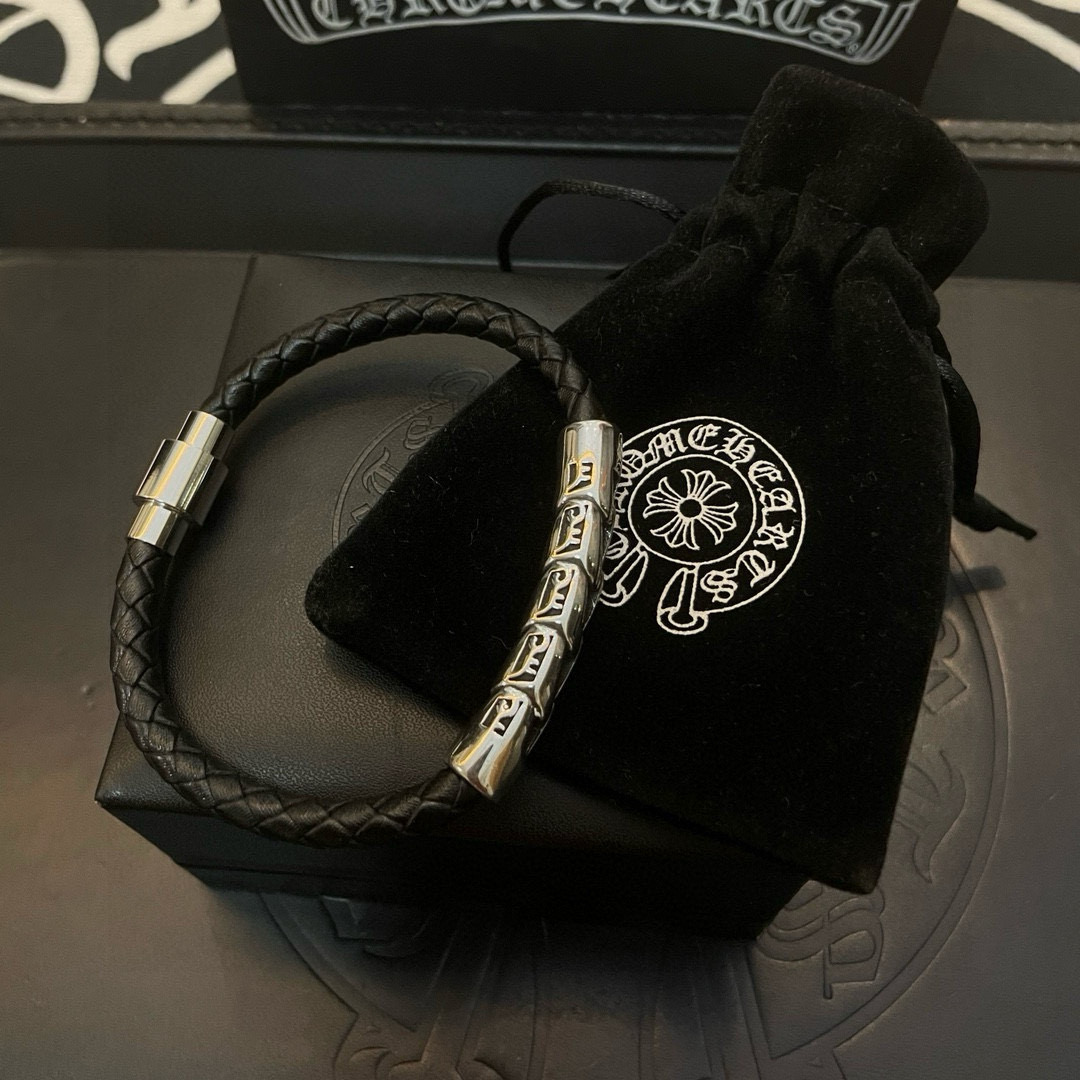 Chrome Hearts 新款【 品质】Chrome Hearts克罗心皮绳手镯