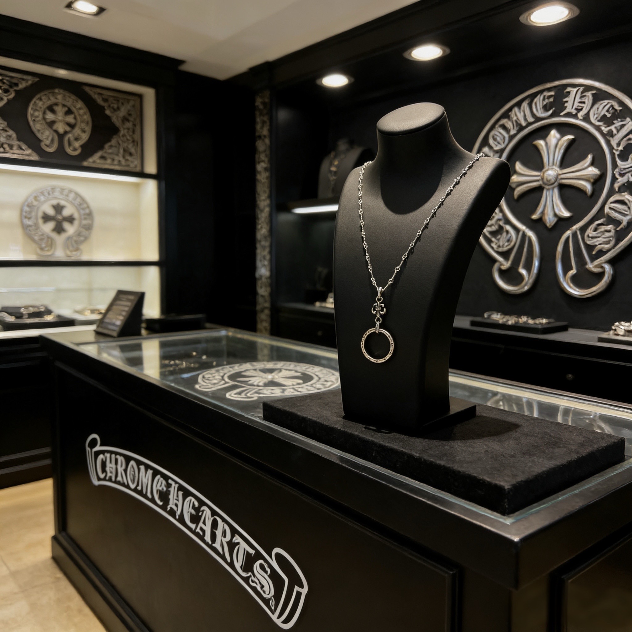 Chrome Hearts 新款【 品质】Chrome Hearts克罗心 项链 童军花圆环吊坠