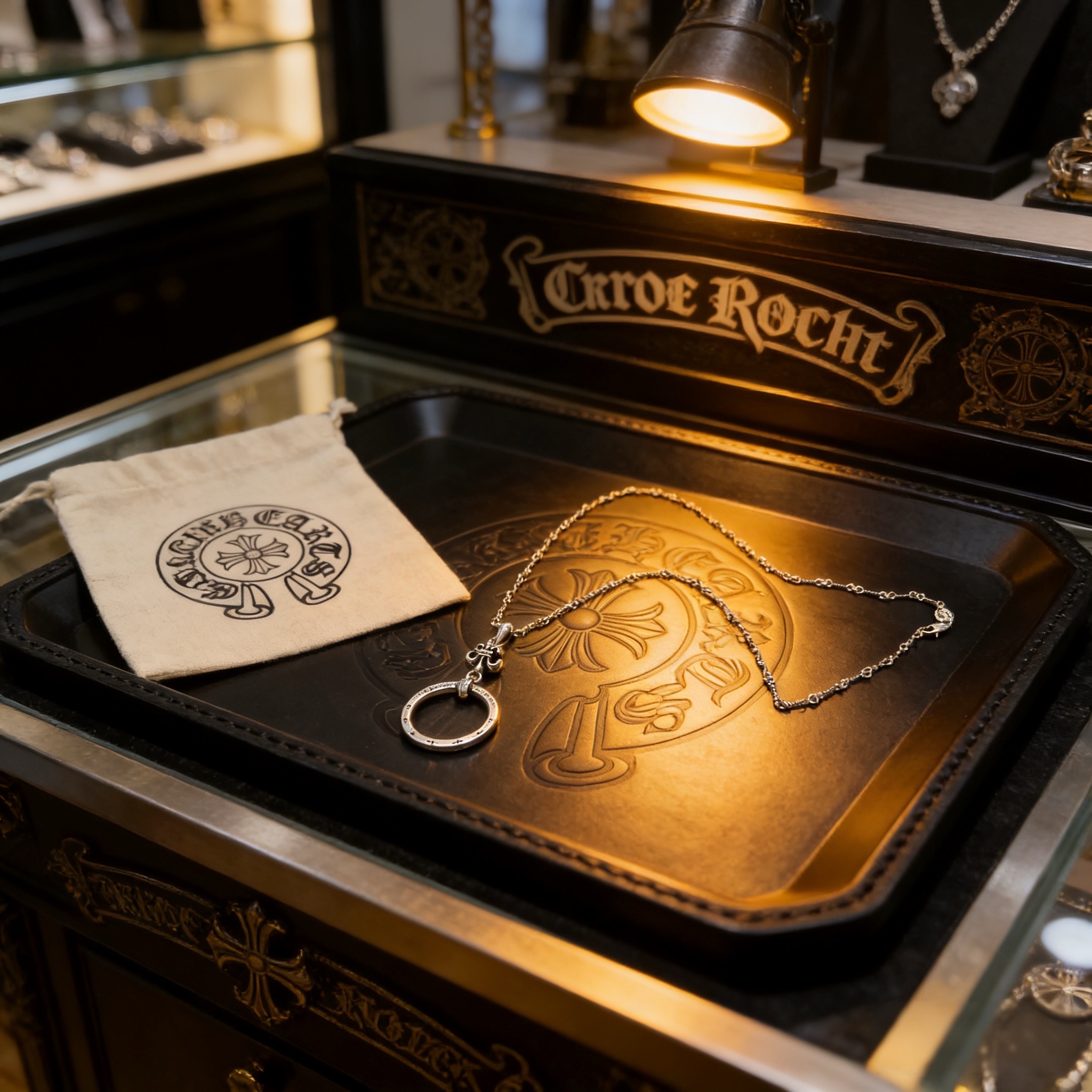 Chrome Hearts 新款【 品质】Chrome Hearts克罗心 项链 童军花圆环吊坠