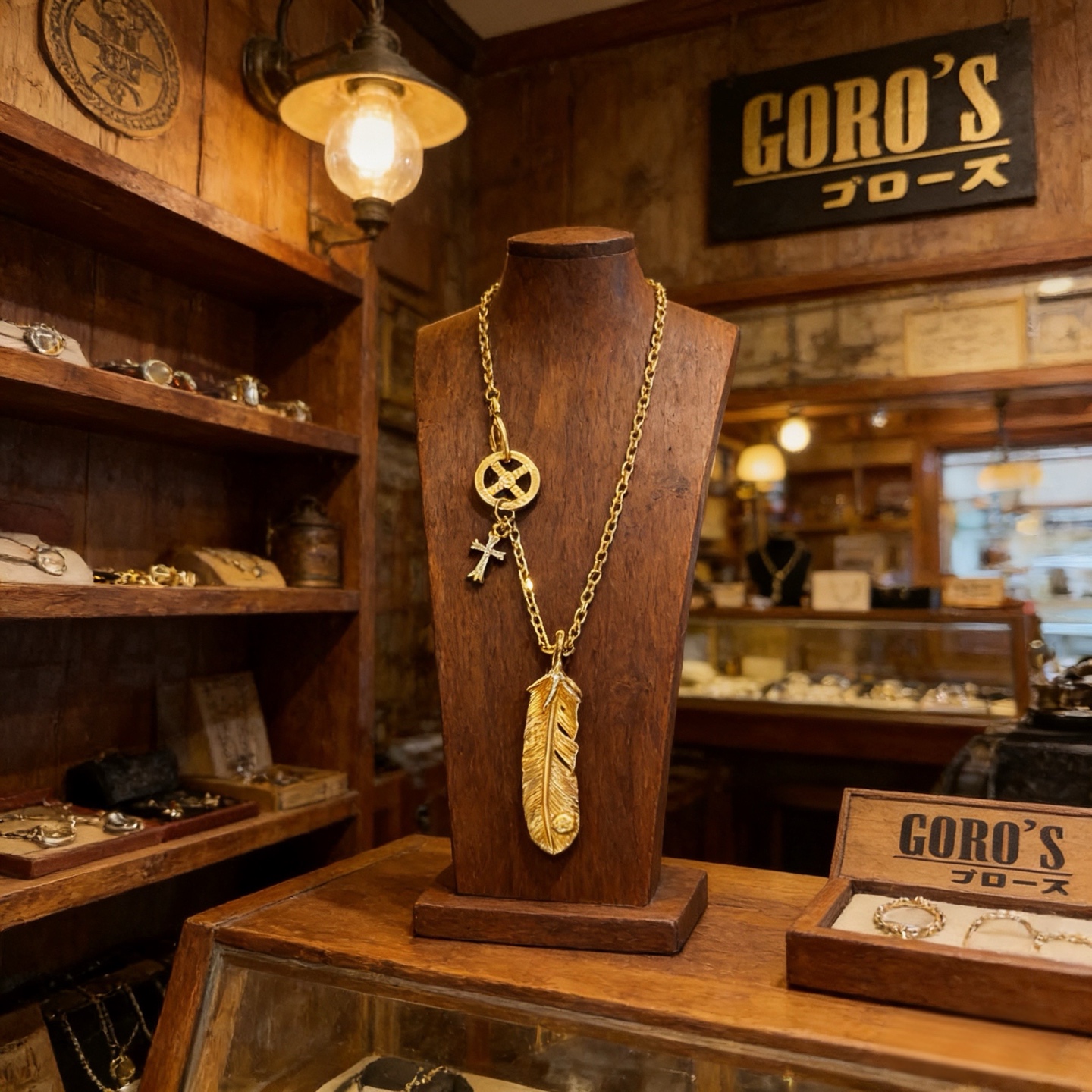 Goro's 新品上架Goro’s高桥吾郞克罗心结合十字架鹰爪羽毛项链 认准独家拍摄 主攻高端市场