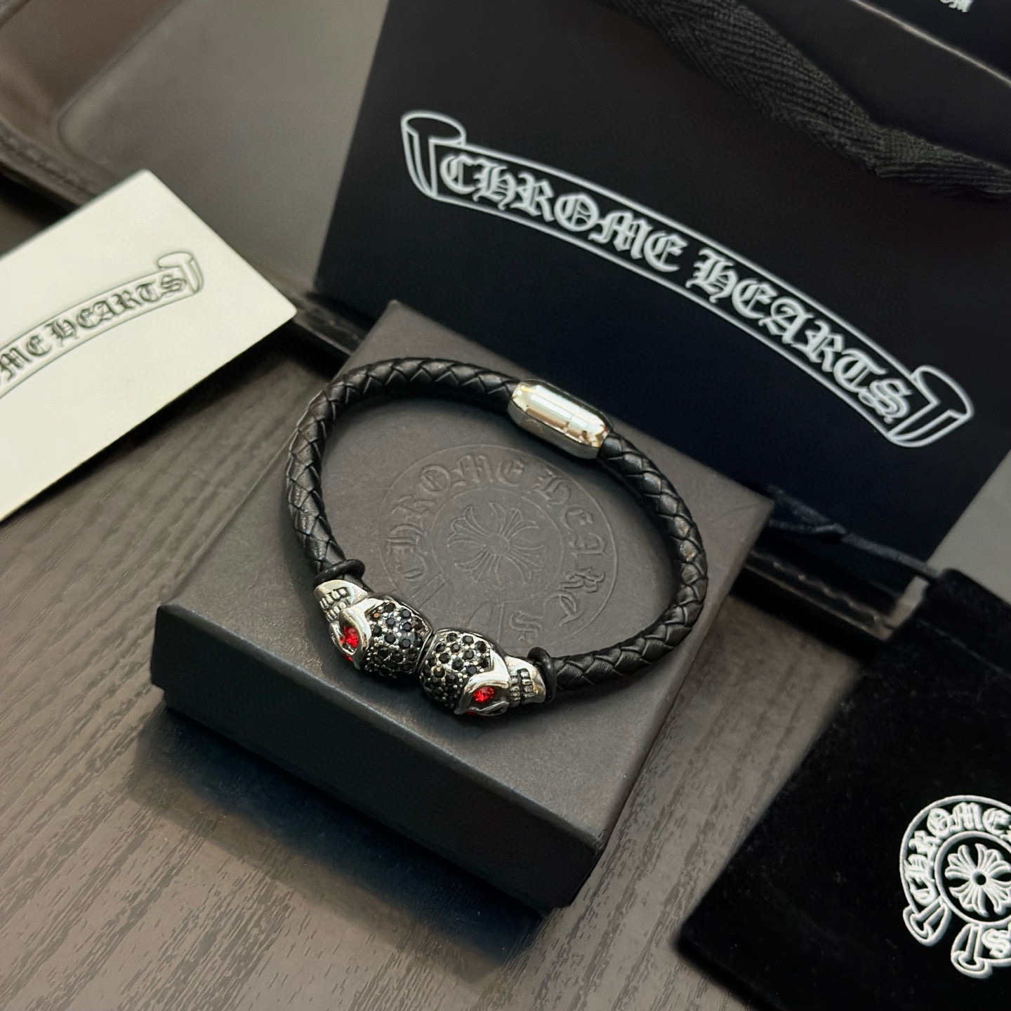 Chrome Hearts 新款【 品质】Chrome Hearts克罗心皮绳手镯