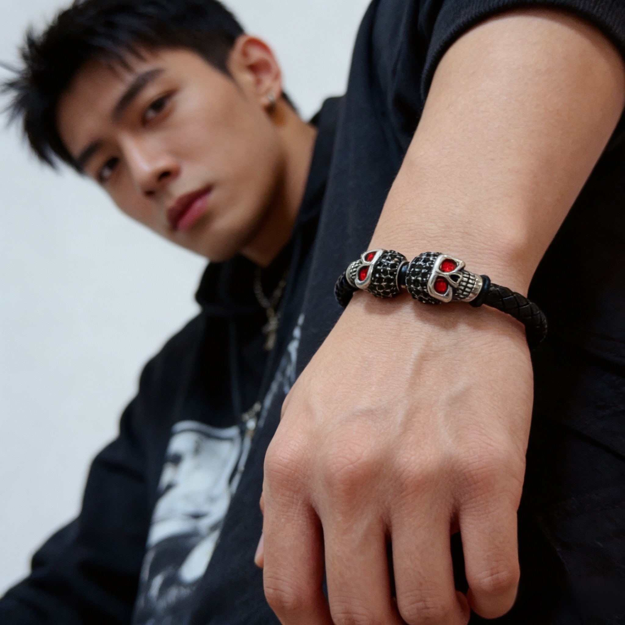 Chrome Hearts 新款【 品质】Chrome Hearts克罗心皮绳手镯