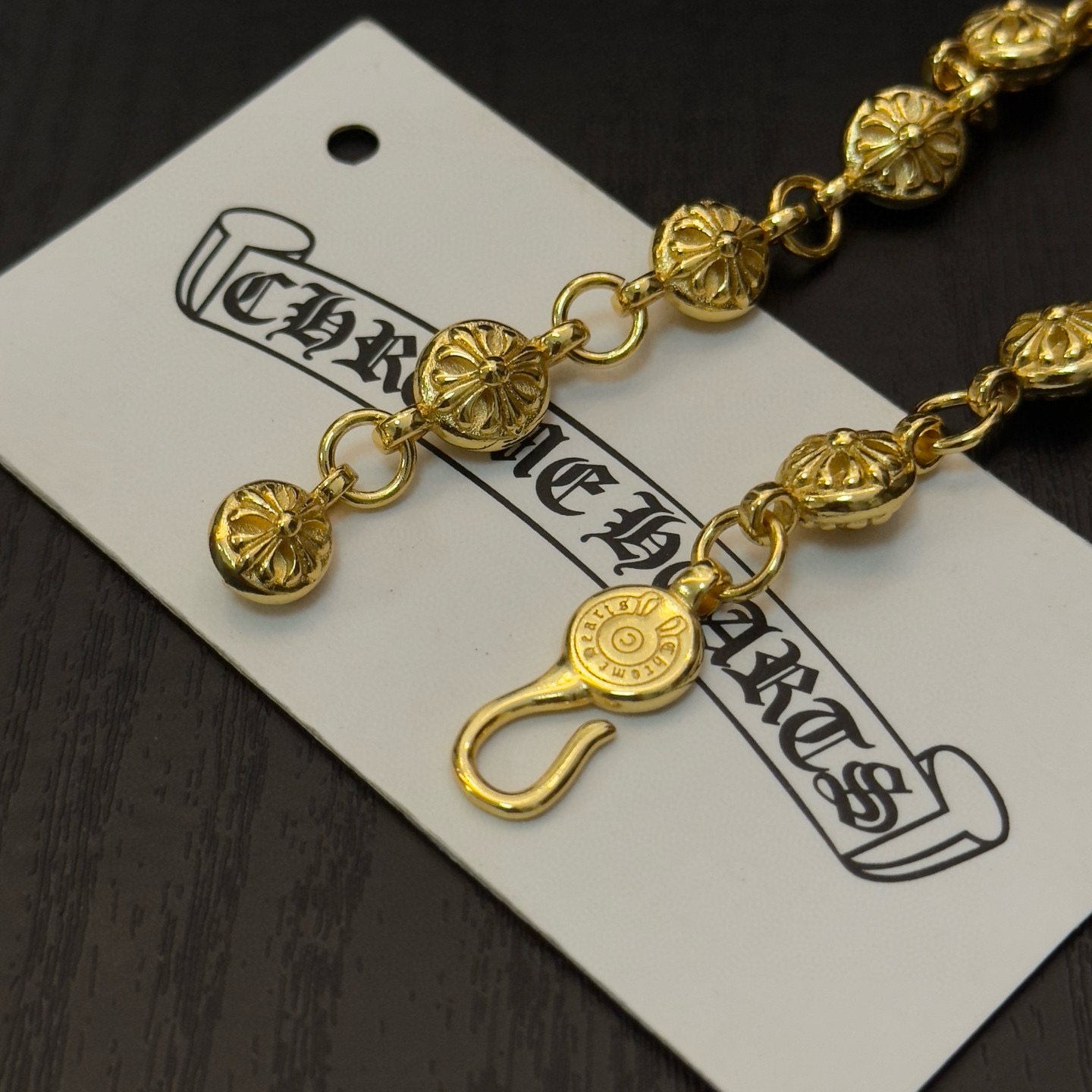 Chrome Hearts 新款【 品质】Chrome Hearts克罗心 黄金色十字花球手链