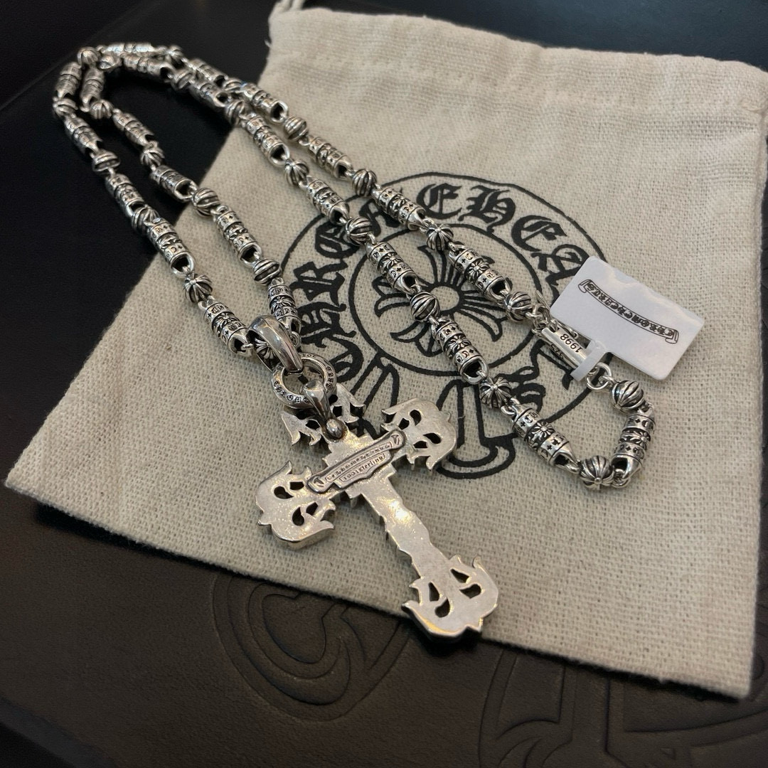 Chrome Hearts 抖音/快手/ins/小红书/直播热门 新款【 品质】Chrome Hearts克罗十字花球项链