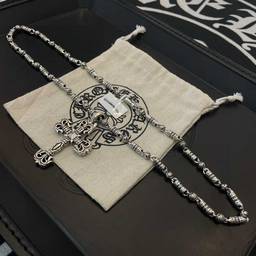 Chrome Hearts 抖音/快手/ins/小红书/直播热门 新款【 品质】Chrome Hearts克罗十字花球项链