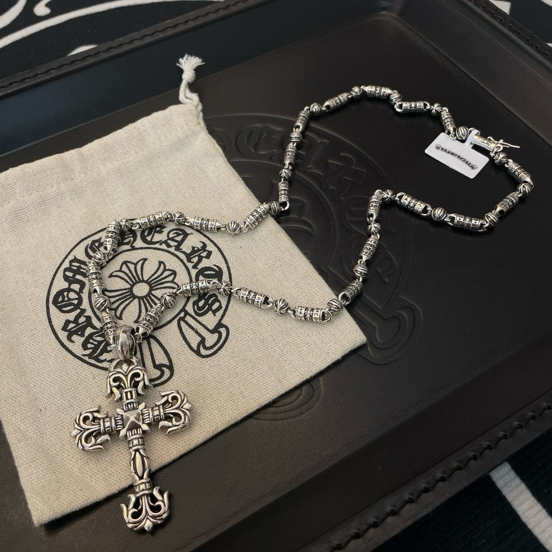 Chrome Hearts 抖音/快手/ins/小红书/直播热门 新款【 品质】Chrome Hearts克罗十字花球项链