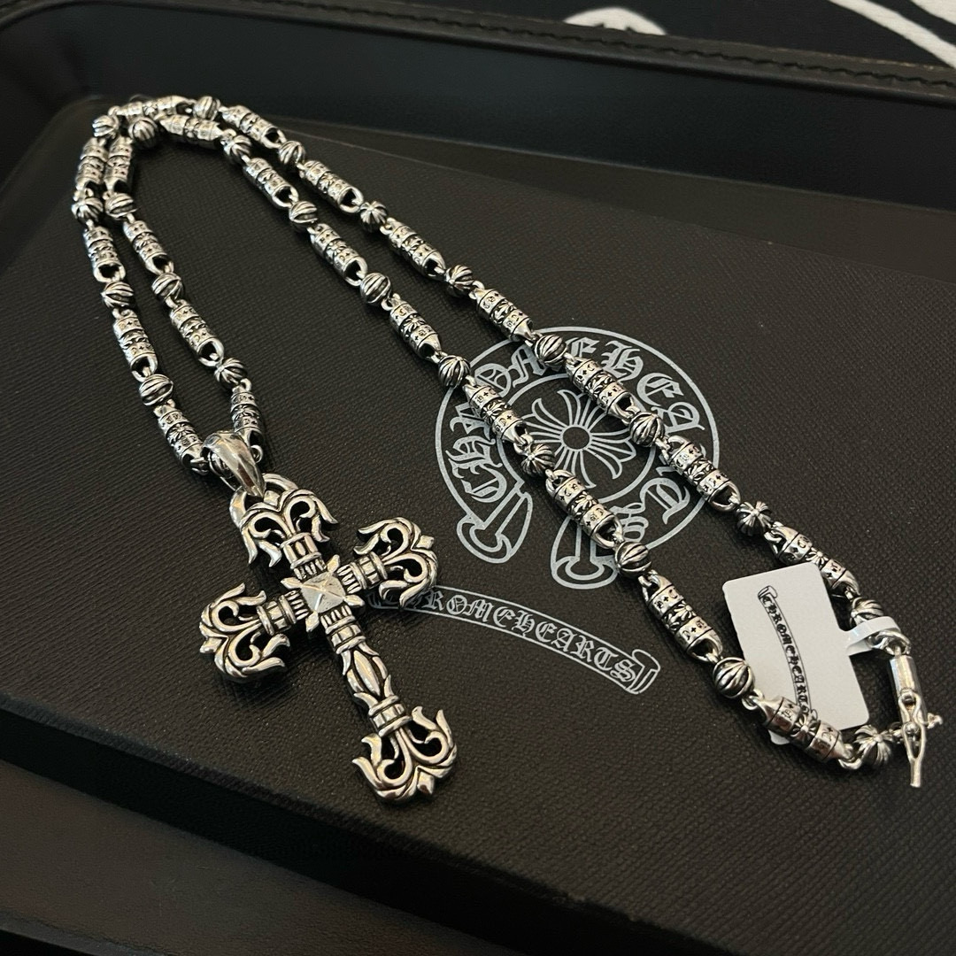 Chrome Hearts 抖音/快手/ins/小红书/直播热门 新款【 品质】Chrome Hearts克罗十字花球项链