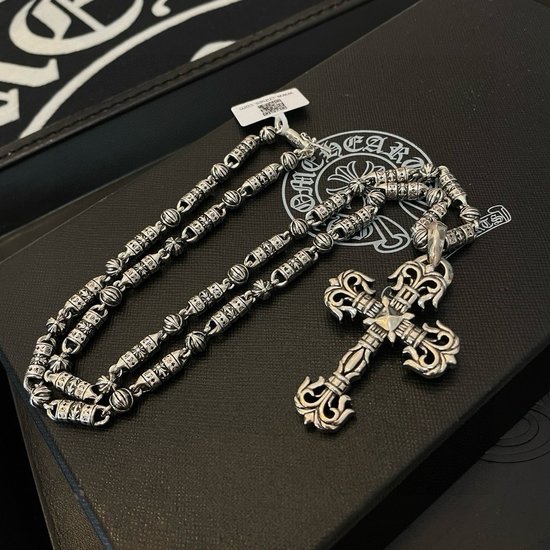 Chrome Hearts 抖音/快手/ins/小红书/直播热门 新款【 品质】Chrome Hearts克罗十字花球项链