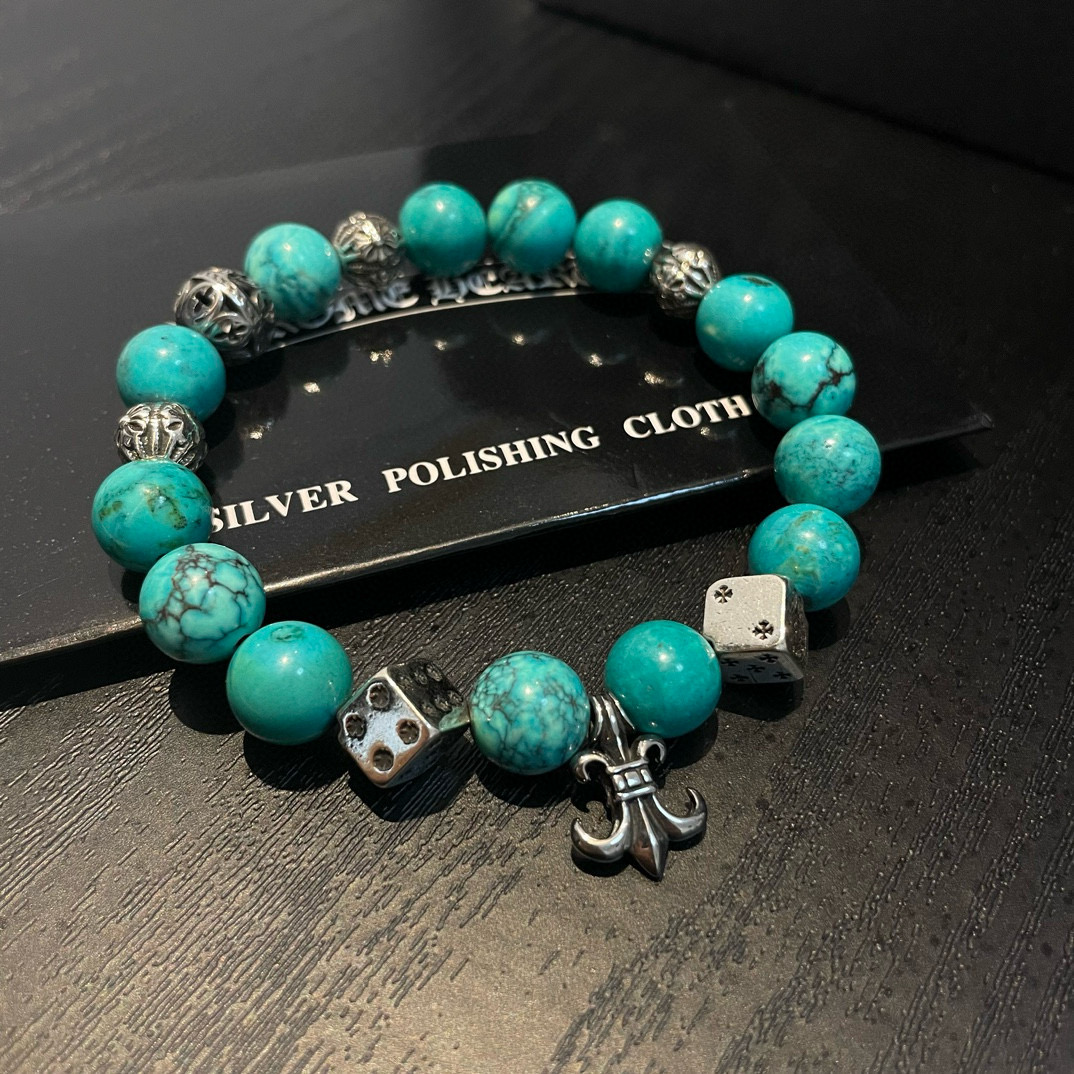 Chrome Hearts 新款【 品质】Chrome Hearts克罗心 多元素绿松石手链手串
