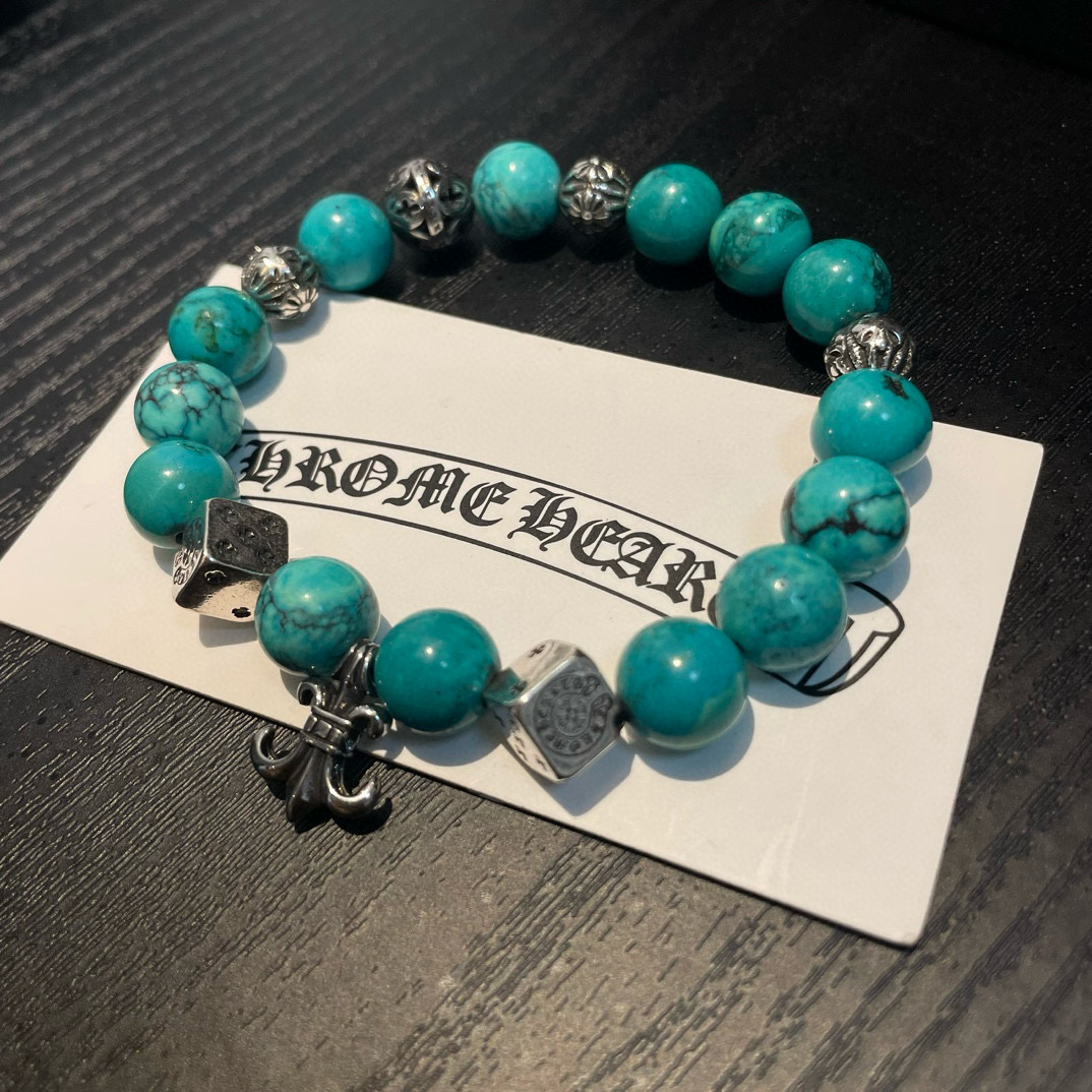 Chrome Hearts 新款【 品质】Chrome Hearts克罗心 多元素绿松石手链手串