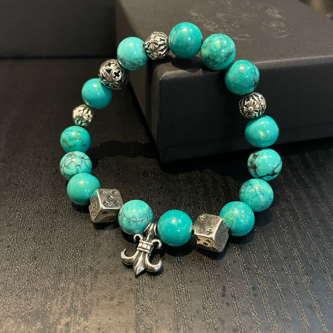 Chrome Hearts 新款【 品质】Chrome Hearts克罗心 多元素绿松石手链手串