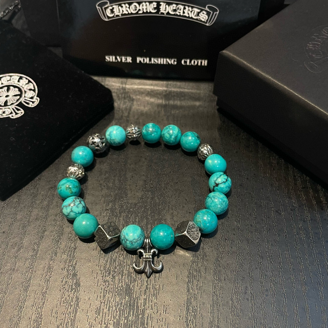 Chrome Hearts 新款【 品质】Chrome Hearts克罗心 多元素绿松石手链手串