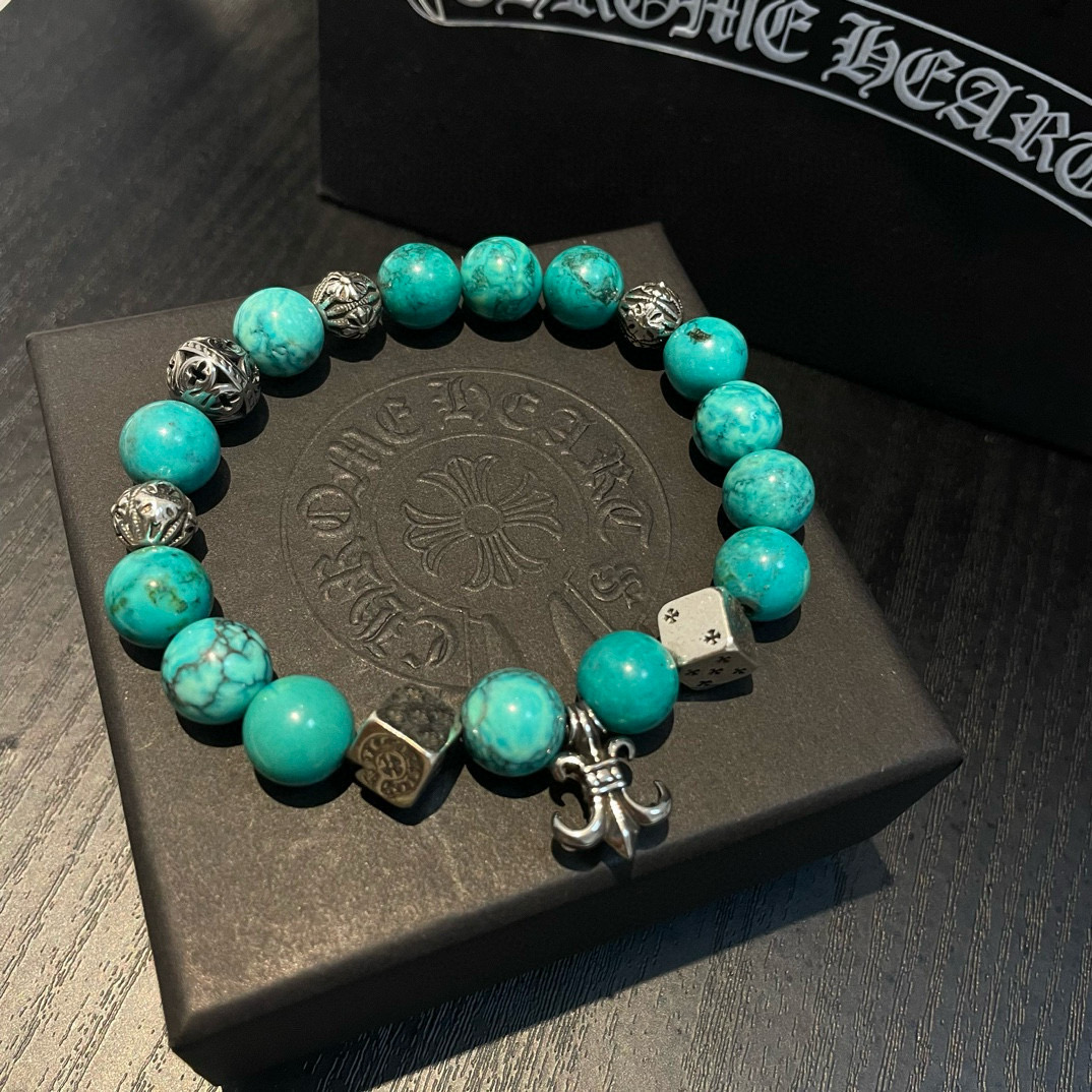 Chrome Hearts 新款【 品质】Chrome Hearts克罗心 多元素绿松石手链手串