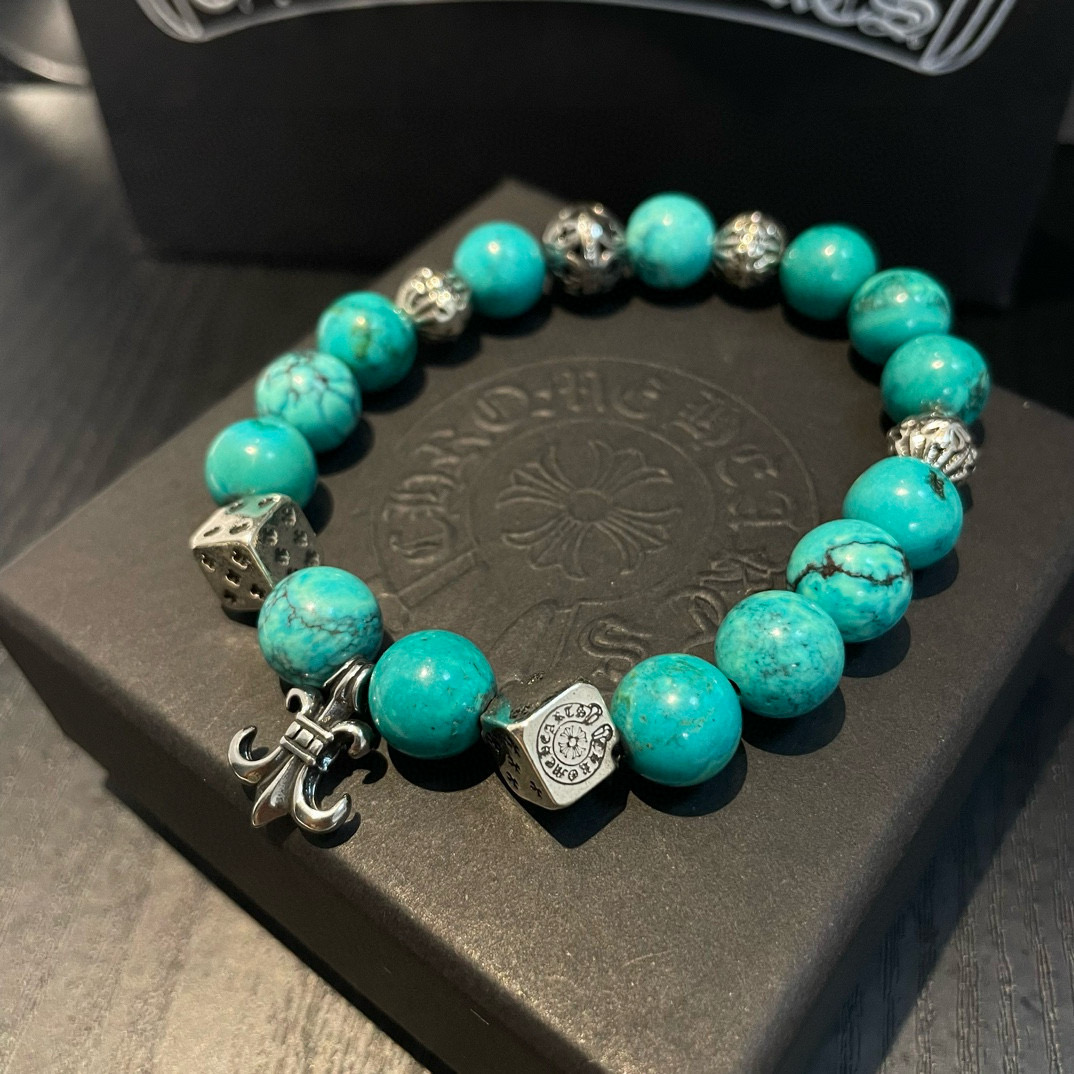 Chrome Hearts 新款【 品质】Chrome Hearts克罗心 多元素绿松石手链手串