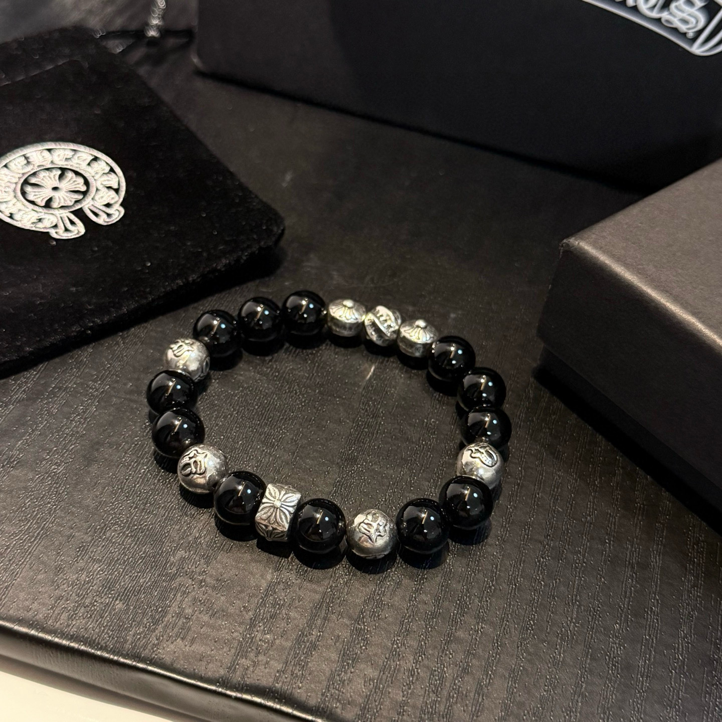 Chrome Hearts 新款【 品质】Chrome Hearts克罗心 多元素黑曜石手串手链 快手/ins/小红书热门