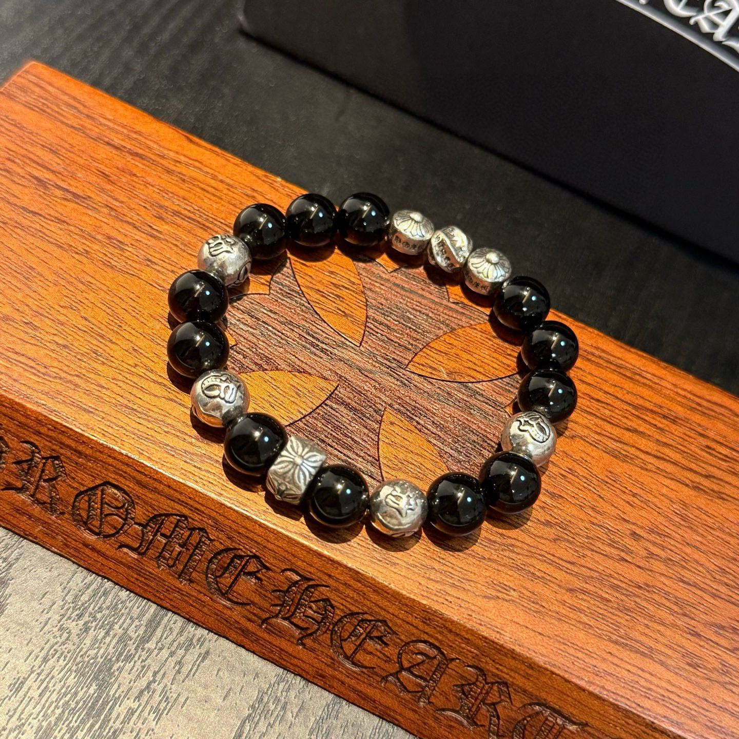 Chrome Hearts 新款【 品质】Chrome Hearts克罗心 多元素黑曜石手串手链 快手/ins/小红书热门