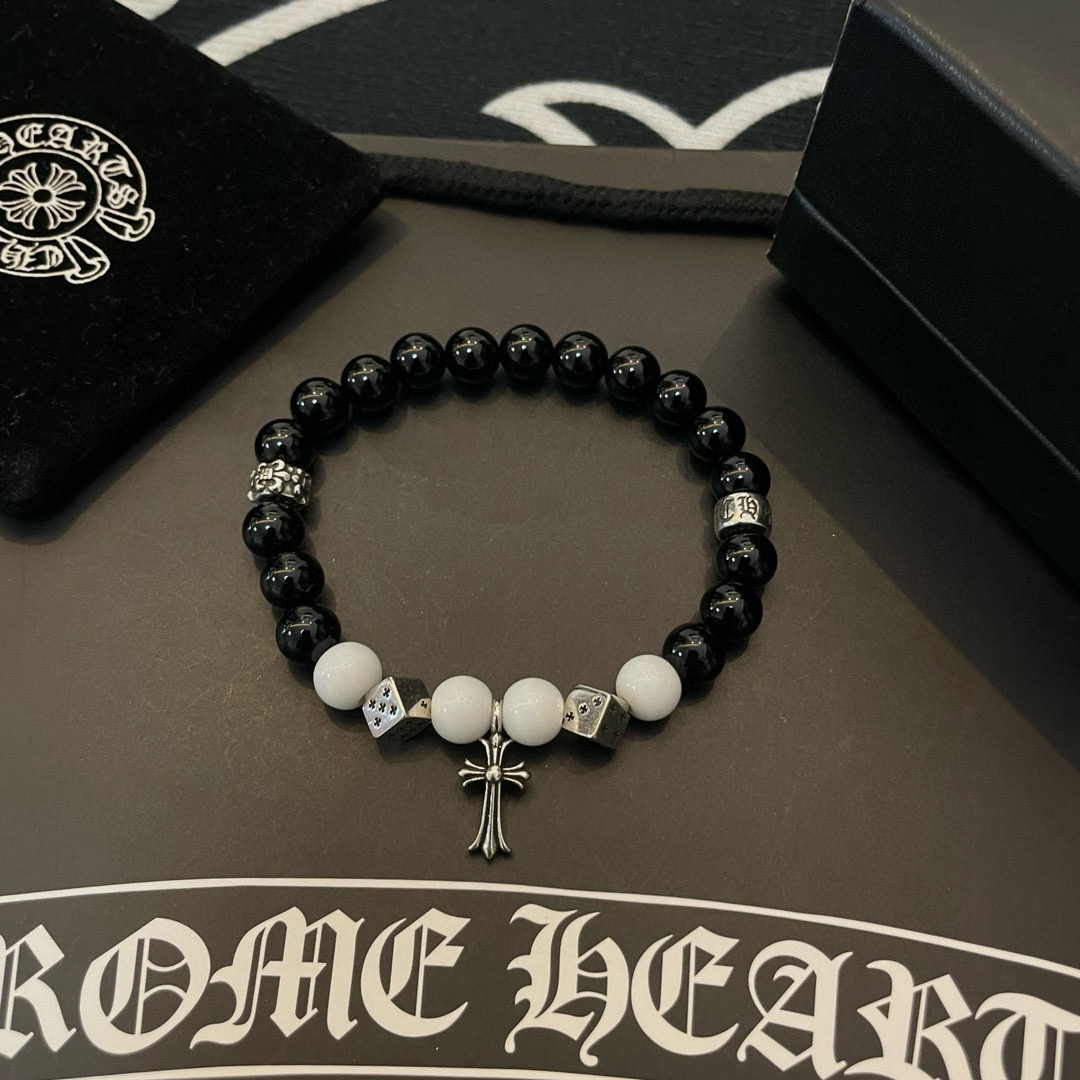 Chrome Hearts 新款【 品质】Chrome Hearts克罗心 多元素黑曜石手串手链