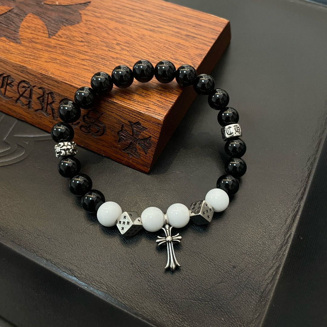 Chrome Hearts 新款【 品质】Chrome Hearts克罗心 多元素黑曜石手串手链
