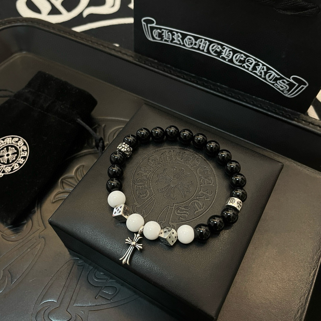 Chrome Hearts 新款【 品质】Chrome Hearts克罗心 多元素黑曜石手串手链