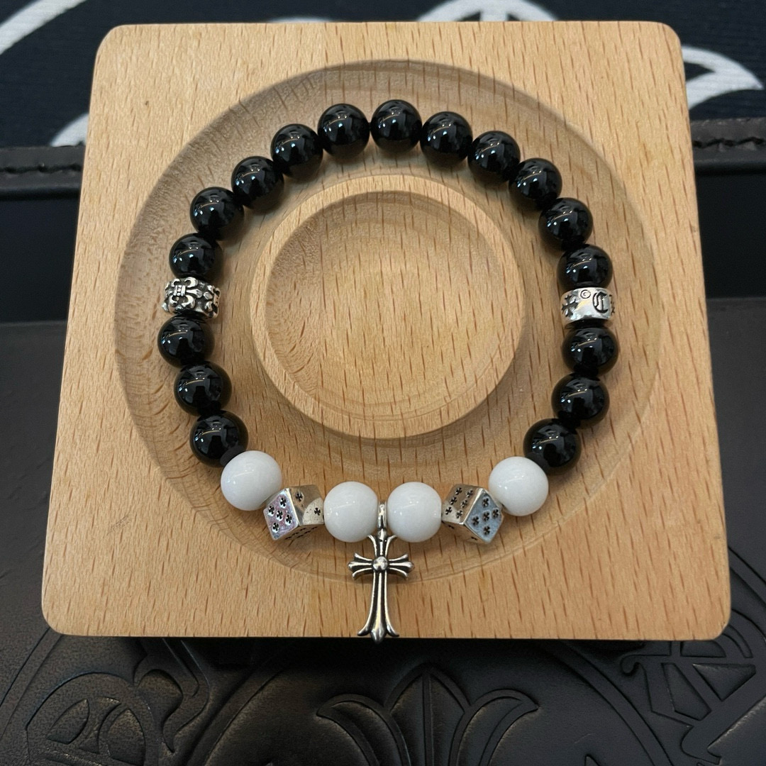 Chrome Hearts 新款【 品质】Chrome Hearts克罗心 多元素黑曜石手串手链