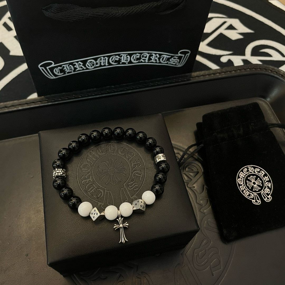 Chrome Hearts 新款【 品质】Chrome Hearts克罗心 多元素黑曜石手串手链