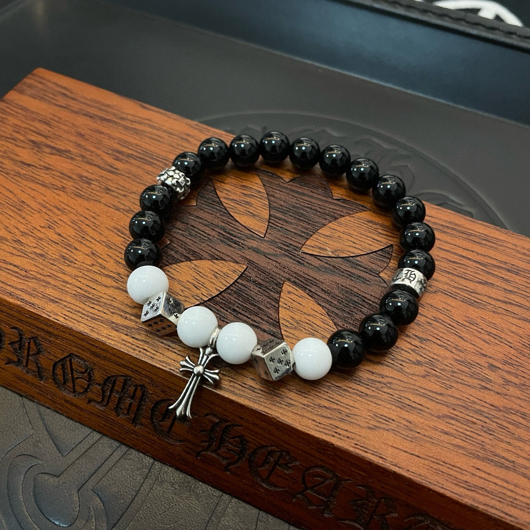 Chrome Hearts 新款【 品质】Chrome Hearts克罗心 多元素黑曜石手串手链
