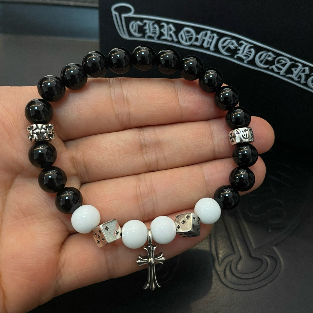 Chrome Hearts 新款【 品质】Chrome Hearts克罗心 多元素黑曜石手串手链