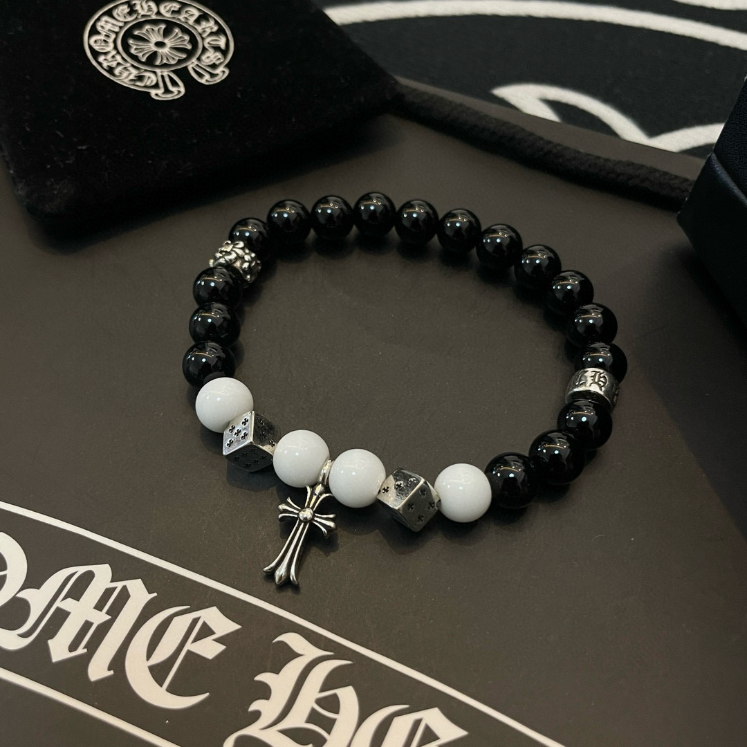 Chrome Hearts 新款【 品质】Chrome Hearts克罗心 多元素黑曜石手串手链