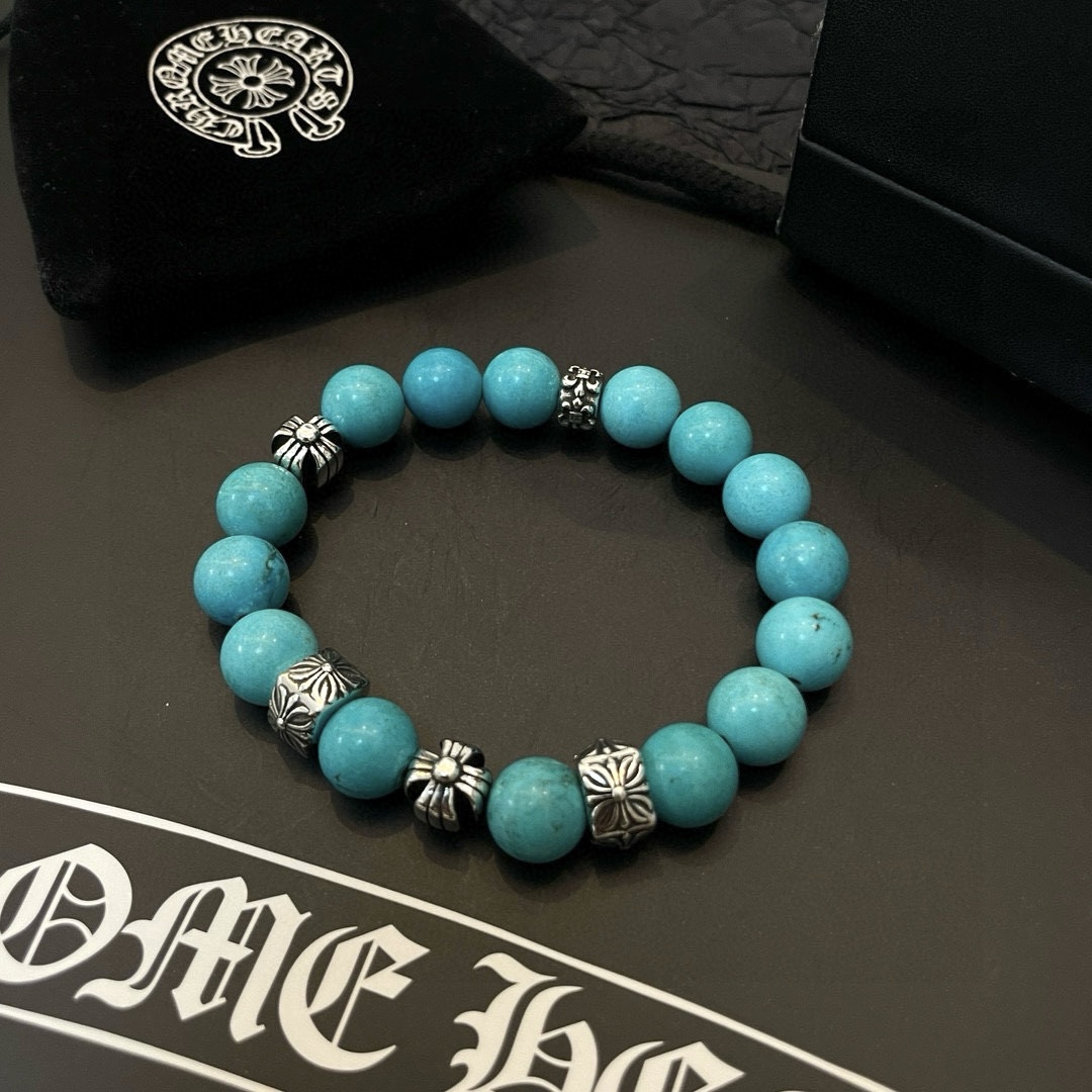 Chrome Hearts 新款【 品质】Chrome Hearts克罗心 多元素绿松石手串手链 快手/ins/小红书热门