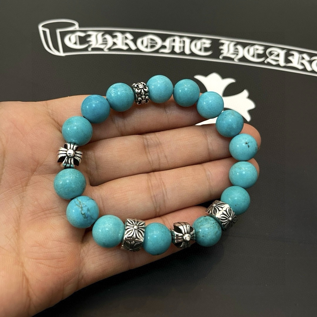 Chrome Hearts 新款【 品质】Chrome Hearts克罗心 多元素绿松石手串手链 快手/ins/小红书热门