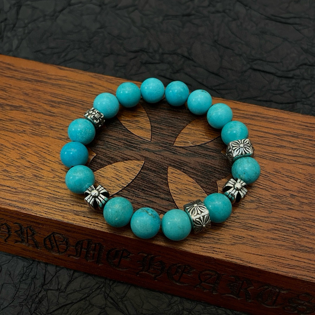 Chrome Hearts 新款【 品质】Chrome Hearts克罗心 多元素绿松石手串手链 快手/ins/小红书热门
