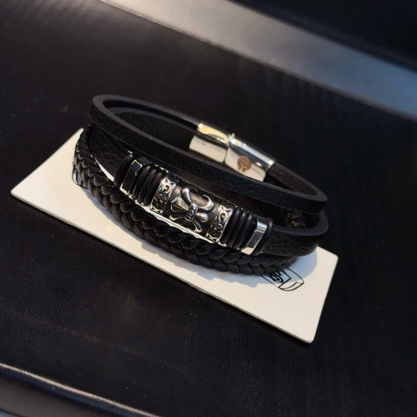 Chrome Hearts 新款【 品质】Chrome Hearts克罗心皮绳手镯
