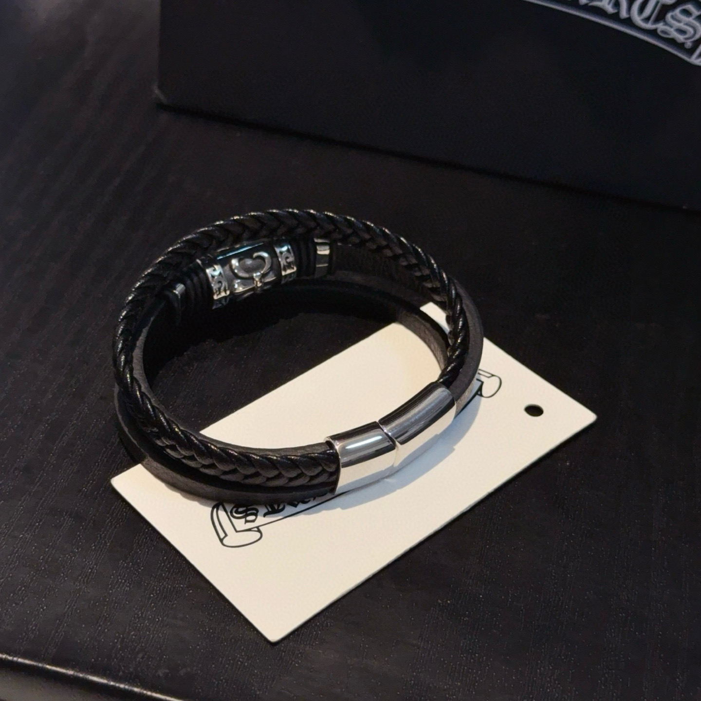 Chrome Hearts 新款【 品质】Chrome Hearts克罗心皮绳手镯