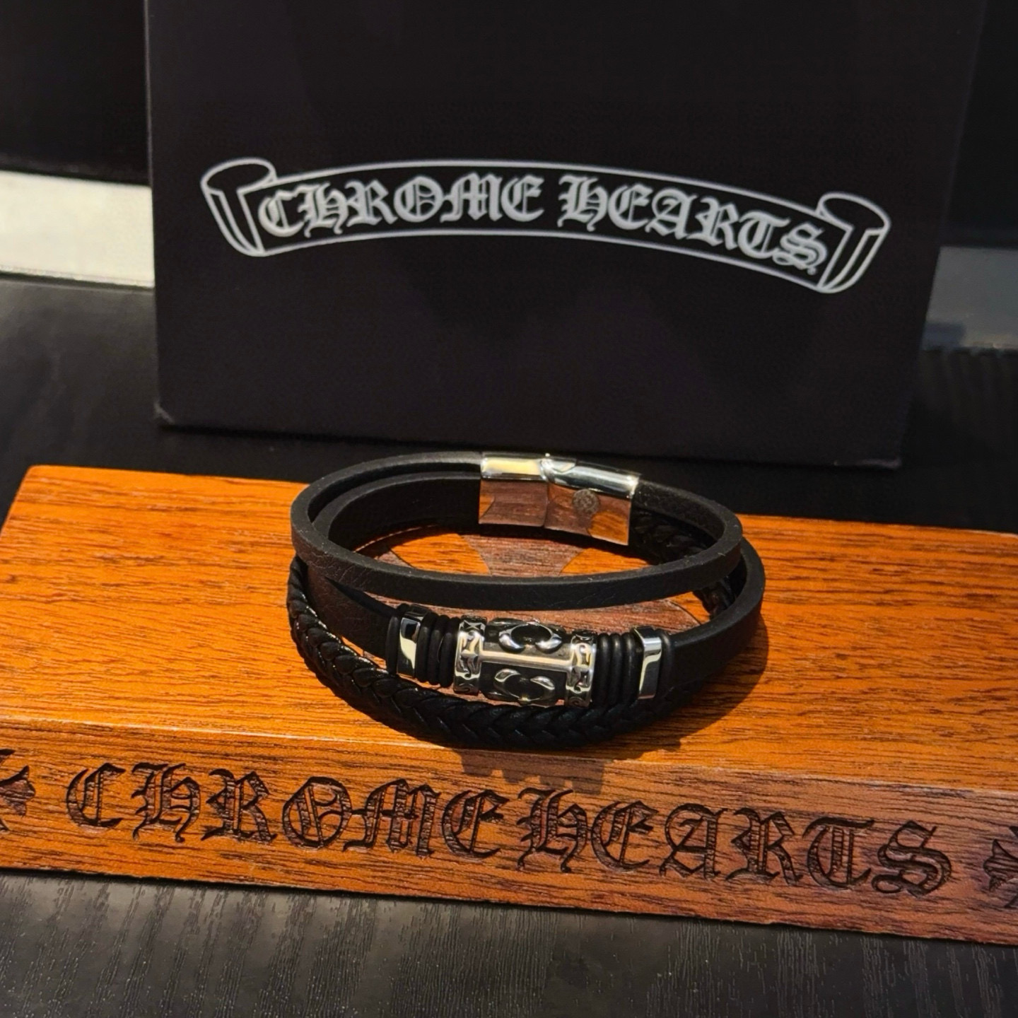 Chrome Hearts 新款【 品质】Chrome Hearts克罗心皮绳手镯