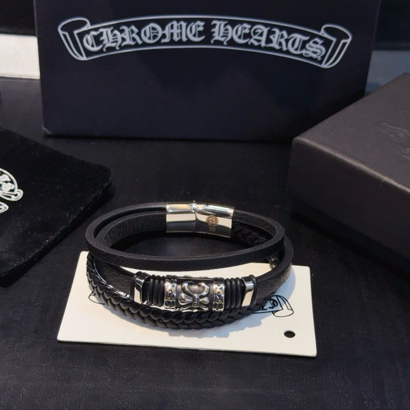 Chrome Hearts 新款【 品质】Chrome Hearts克罗心皮绳手镯