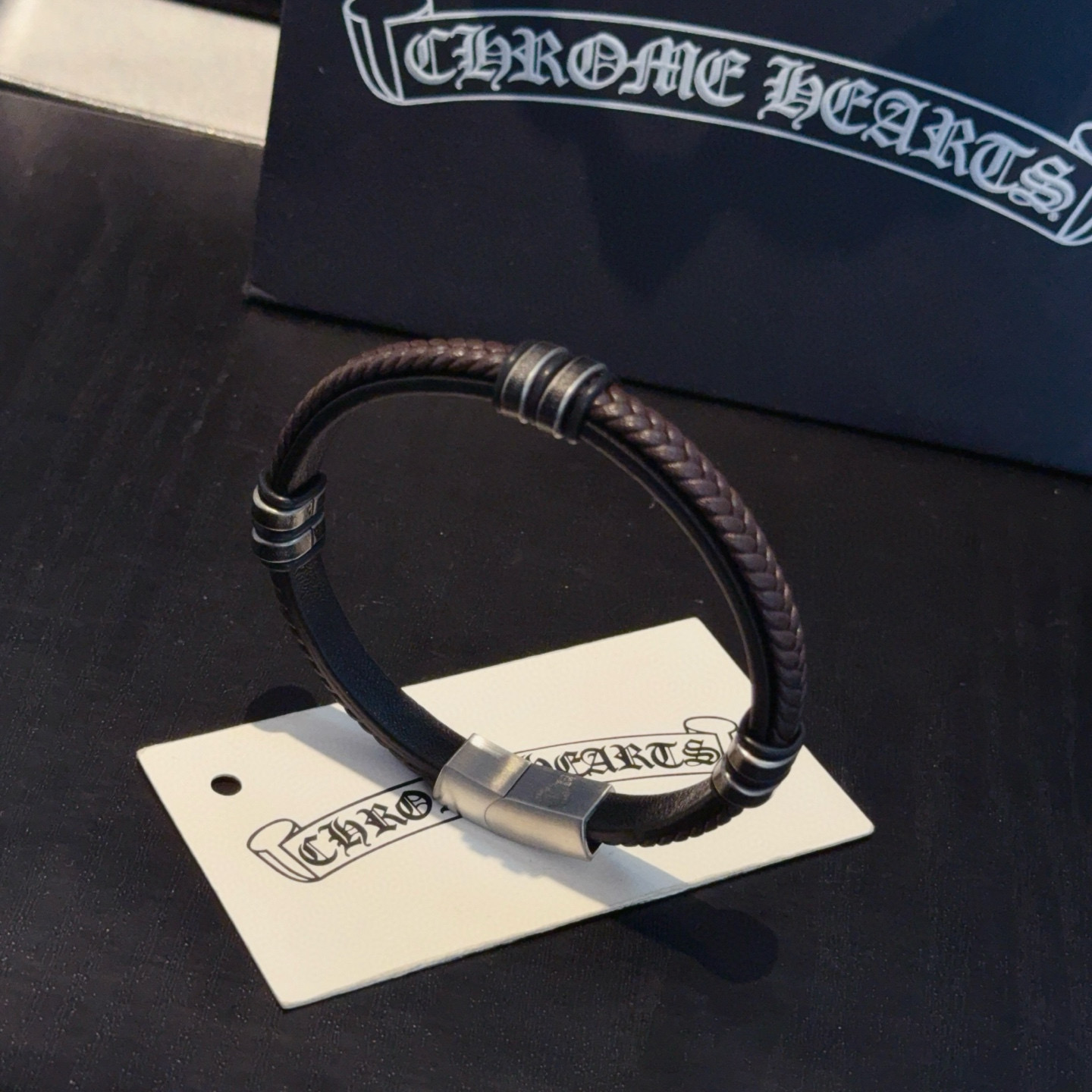 Chrome Hearts 新款【 品质】Chrome Hearts克罗心皮绳手镯手绳