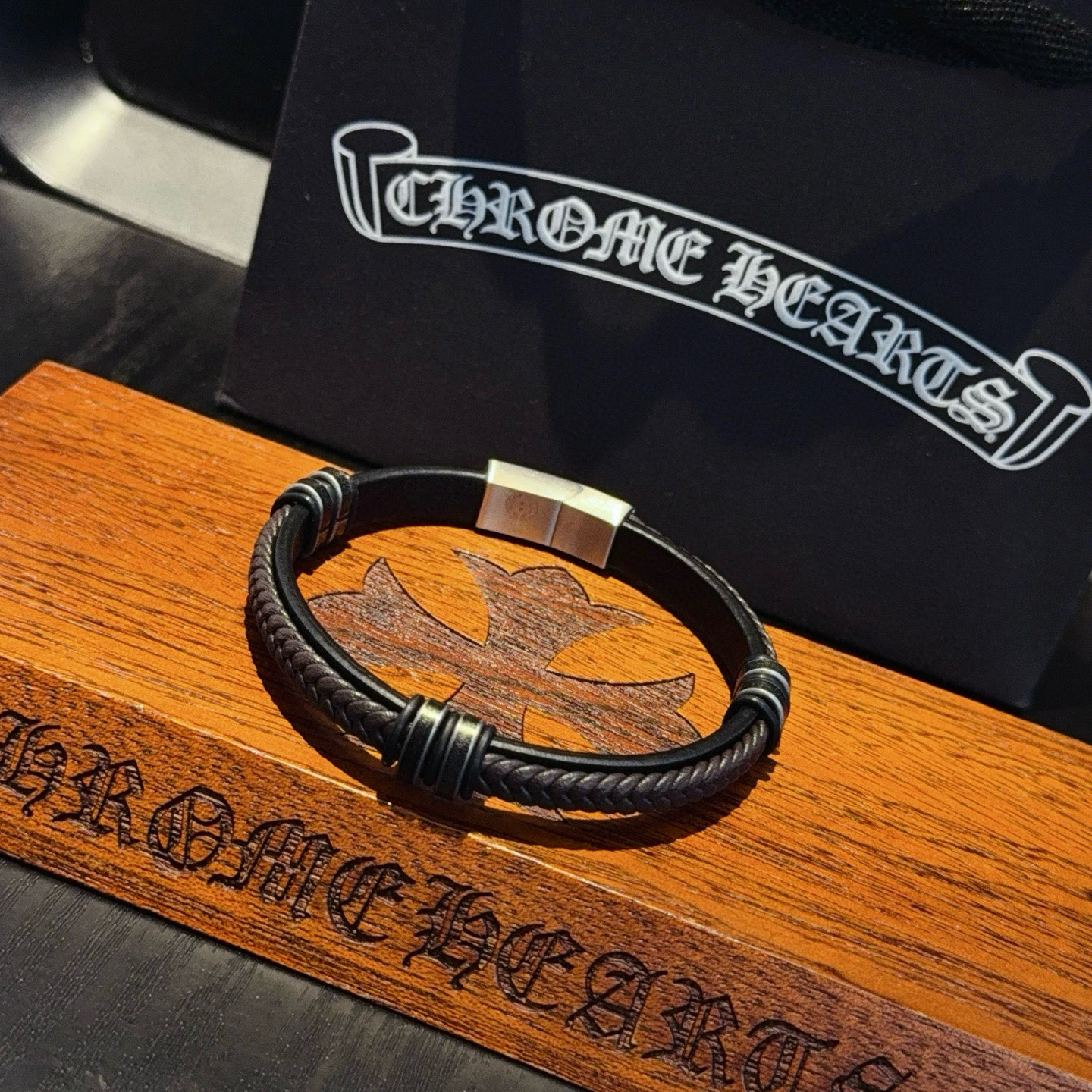 Chrome Hearts 新款【 品质】Chrome Hearts克罗心皮绳手镯手绳