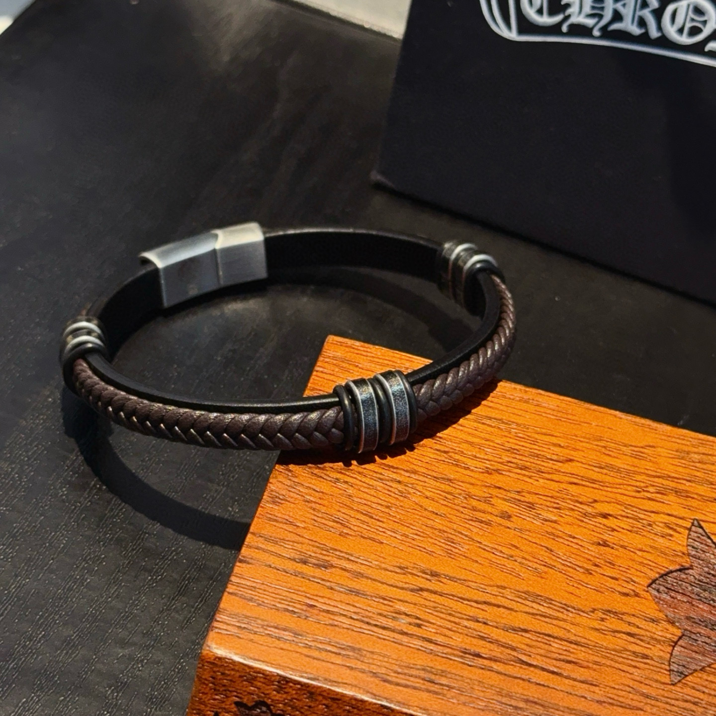 Chrome Hearts 新款【 品质】Chrome Hearts克罗心皮绳手镯手绳