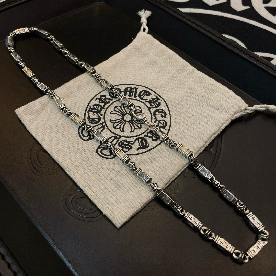 Chrome Hearts 抖音/快手/ins/小红书/直播热门 新款【 品质】Chrome Hearts克罗心白钻项链