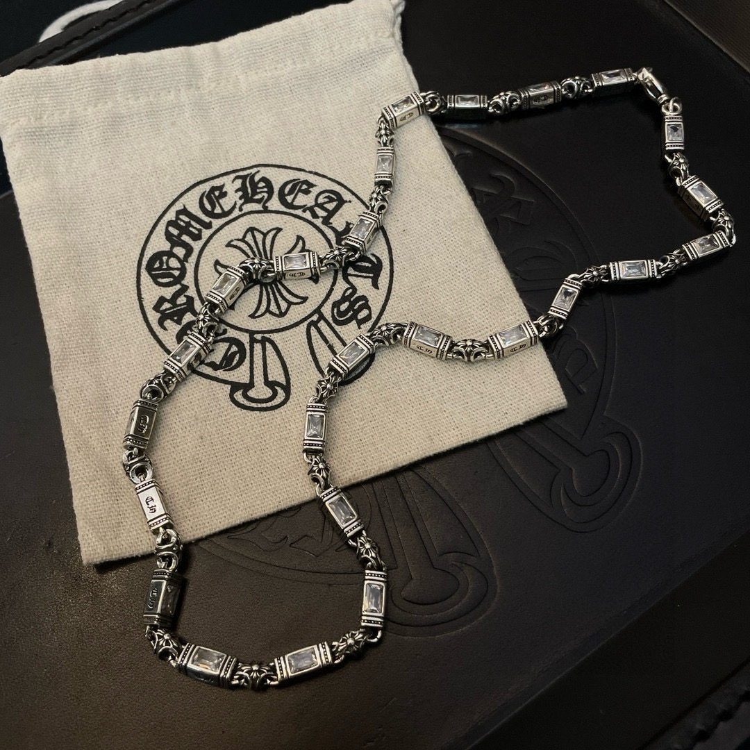 Chrome Hearts 抖音/快手/ins/小红书/直播热门 新款【 品质】Chrome Hearts克罗心白钻项链