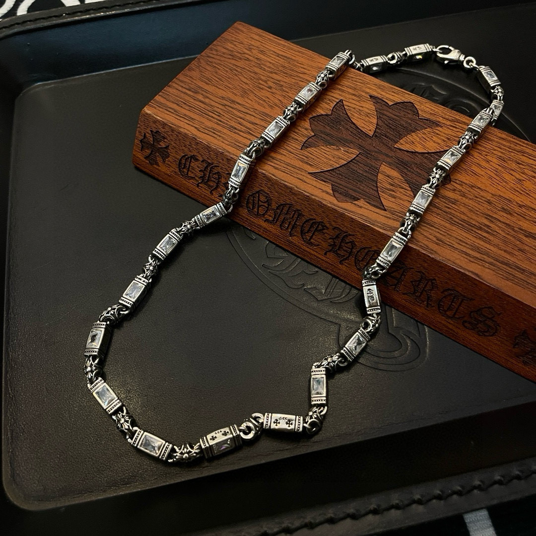Chrome Hearts 抖音/快手/ins/小红书/直播热门 新款【 品质】Chrome Hearts克罗心白钻项链
