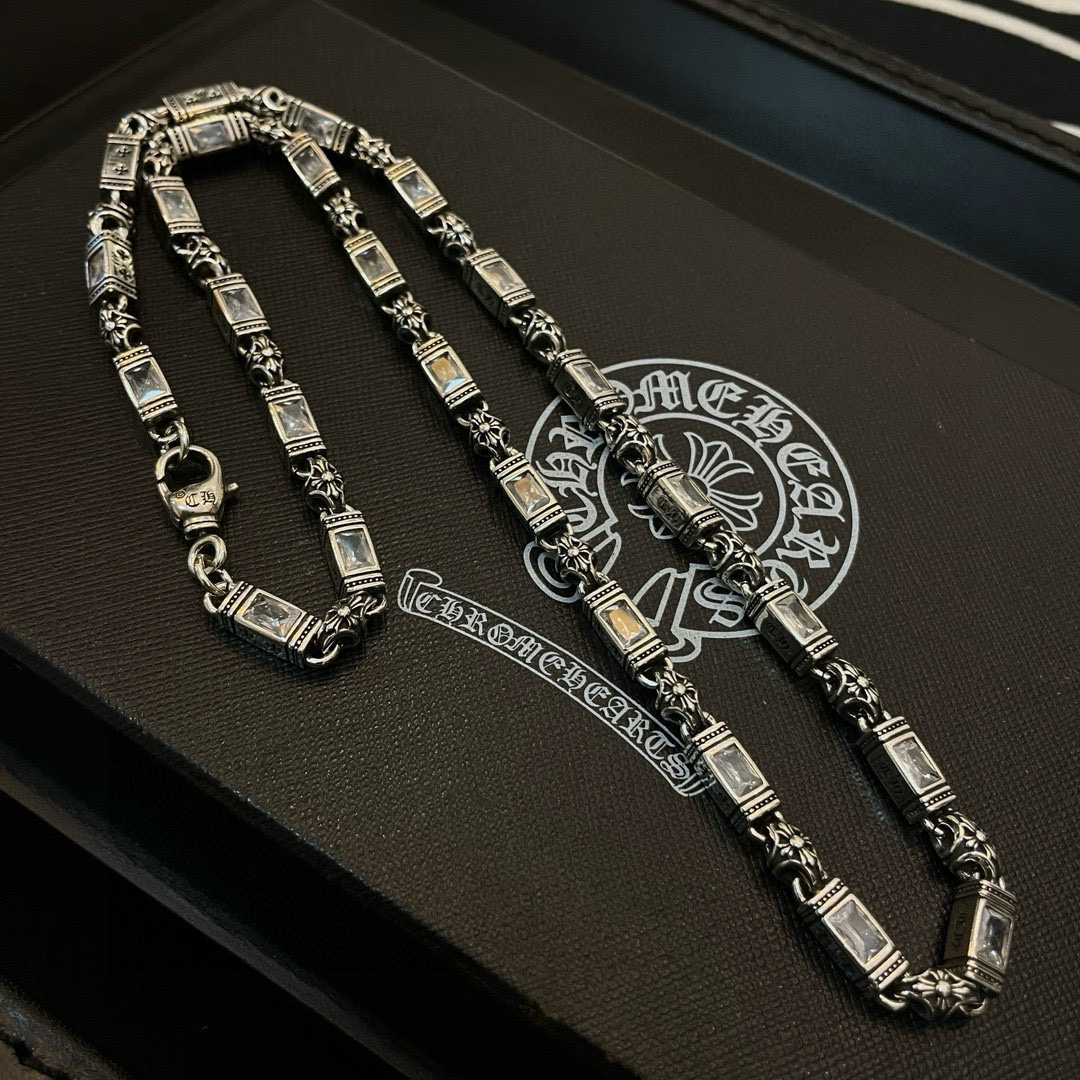 Chrome Hearts 抖音/快手/ins/小红书/直播热门 新款【 品质】Chrome Hearts克罗心白钻项链
