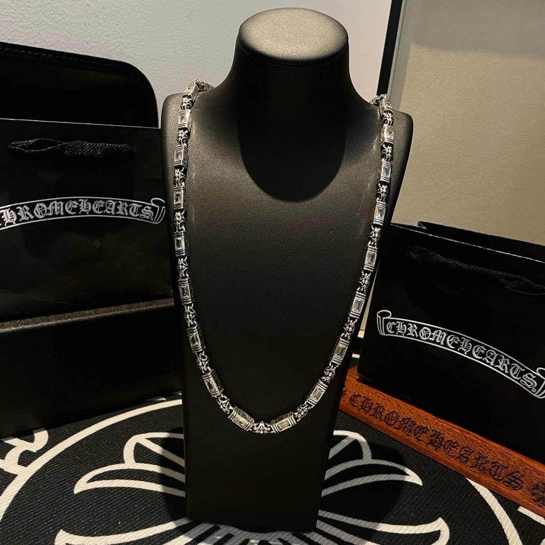 Chrome Hearts 抖音/快手/ins/小红书/直播热门 新款【 品质】Chrome Hearts克罗心白钻项链