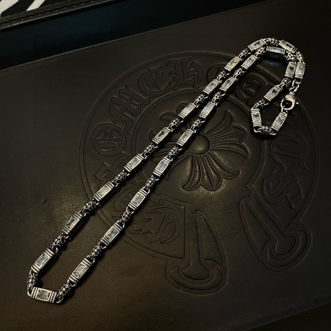 Chrome Hearts 抖音/快手/ins/小红书/直播热门 新款【 品质】Chrome Hearts克罗心白钻项链