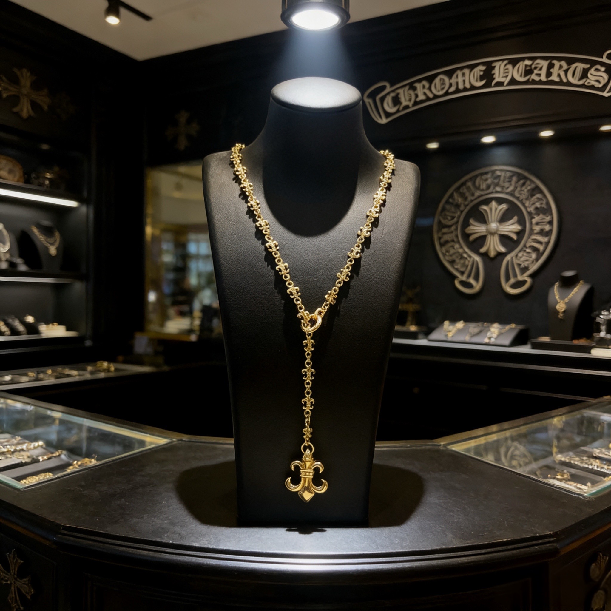 NO:763287,New [Counter Quality] Chrome Hearts Gold Green Scout Flower Necklace. The concave and convex shapes have different pattern design styles, showing a distinctive cross. The Scout flower is the symbol of Chrome Hearts, so it is more durable. Genuine pattern-printed Chrome Hearts distinguishes the ordinary light version in the market. Check the quality of the version. Look at the printing details. The degree of retro gray oxidation. Seiko version!  !  !  Purely handmade ~ Authentic open mold fashion essentials. Can be worn by both men and women. Same style for couples. Official website original. Rock punk Thai silver style. Retro elements. Trendy and versatile!  , jewelry boutique, chrome hearts, chrome hearts, necklace, gold19860909新款【专柜品质】Chrome Hearts克罗心黄金色绿典童军花项链 凹凸造型不同的花纹设计风格 呈现出与众不同 十字架 童军花是克罗心的志 所以更经久不衰 正品打版Chrome Hearts克罗心 区别市场普通轻版 对版对标品质 看字印细节 复古做旧灰氧程度.精工版本！！！ 纯手工打造 ～正品开模潮流时尚必备 男女均可佩戴 情侣同款 官网原版 摇滚朋克泰银风格 复古元素 潮流百搭！,饰品精品,chrome hearts,chrome hearts,necklace,gold,Jewelry