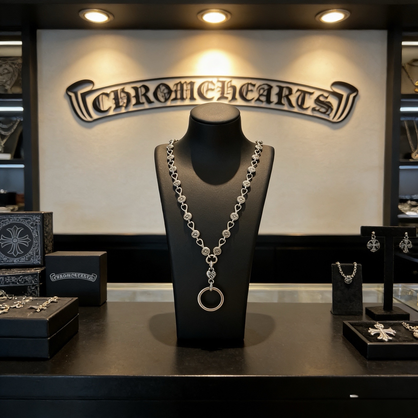 NO:763293,New [counter quality] Chrome Hearts Classic retro multi-element necklace Love ring pendant Concave and convex shapes with different pattern design styles showing a distinctive cross The Scout flower is the symbol of Chrome Hearts, so it is more durable Genuine pattern-printed Chrome Hearts Differentiates from the ordinary light version in the market Match the version and benchmark quality Look at the printing details Retro distressed ash oxidation level. Seiko version!  !  !  Purely handmade ~ Authentic open mold fashion essentials. Can be worn by both men and women. Same style for couples. Official website original. Rock punk Thai silver style. Retro elements. Trendy and versatile!  , jewelry boutique, chrome hearts, chrome hearts, necklace19860909新款【专柜品质】Chrome Hearts克罗心 经典复古多元素项链 爱心圆环吊坠 凹凸造型不同的花纹设计风格 呈现出与众不同 十字架 童军花是克罗心的志 所以更经久不衰 正品打版Chrome Hearts克罗心 区别市场普通轻版 对版对标品质 看字印细节 复古做旧灰氧程度.精工版本！！！ 纯手工打造 ～正品开模潮流时尚必备 男女均可佩戴 情侣同款 官网原版 摇滚朋克泰银风格 复古元素 潮流百搭！,饰品精品,chrome hearts,chrome hearts,necklace,Jewelry