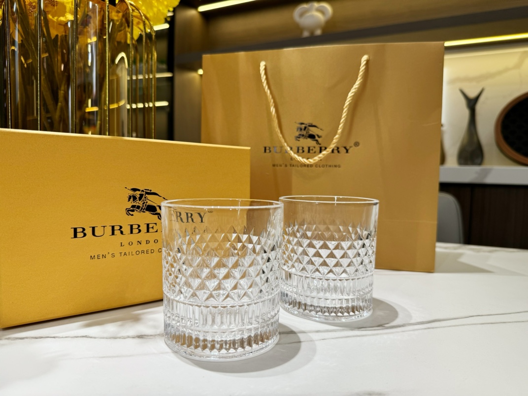 巴宝莉经典菱形切割威士忌杯 6