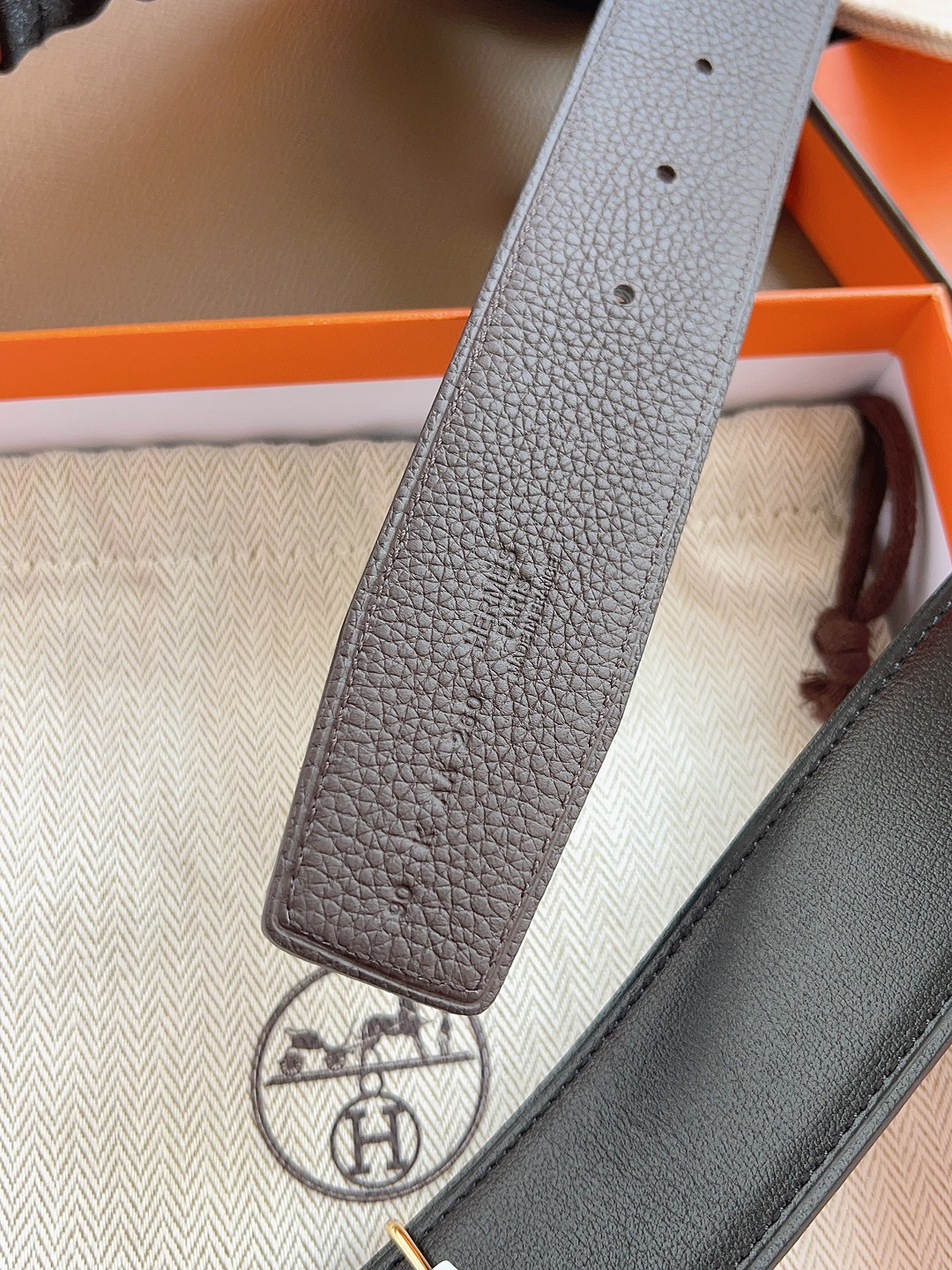 Hermes Style Black Leather Men's Belts Men's Belts Men's Belt detail image 7 from source 766386
